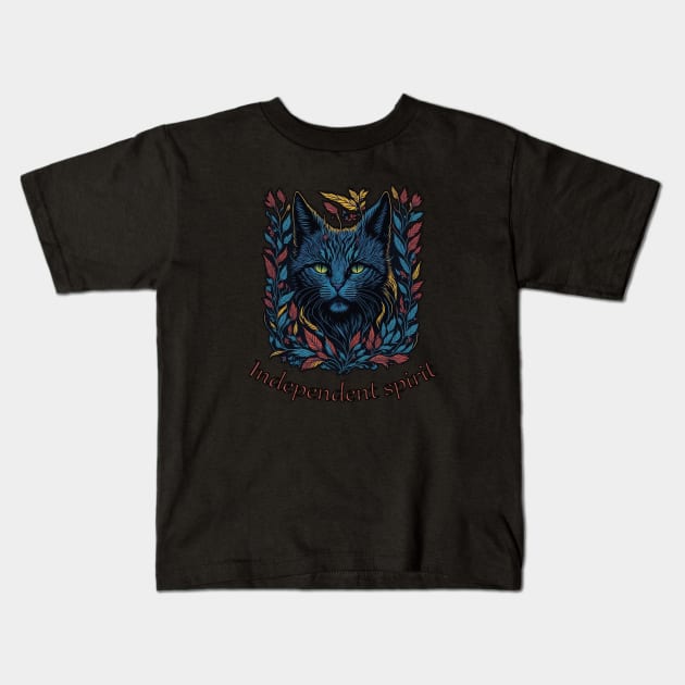 cat spirit Kids T-Shirt by ElArrogante